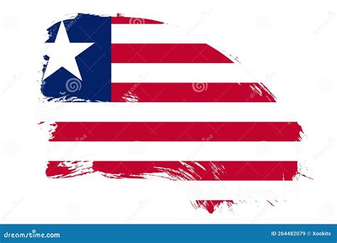 Bandera De Liberia Sobre Fondo Blanco Con Efecto De Textura De Pincel