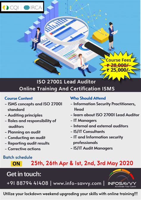 ISO 27001 Lead Auditor Training And Certification ISMS Auditor Train