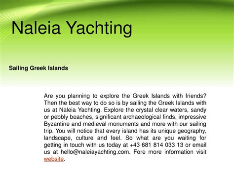 PPT Best Sailing In Greek Islands PowerPoint Presentation Free