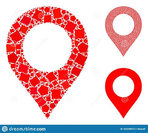 Map Marker Mosaic Icon Of Irregular Items Stock Illustration