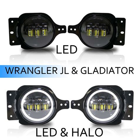 LED Halo Fog Lights For Jeep Wrangler JL JLU Sport Sport S 2018 Jeep