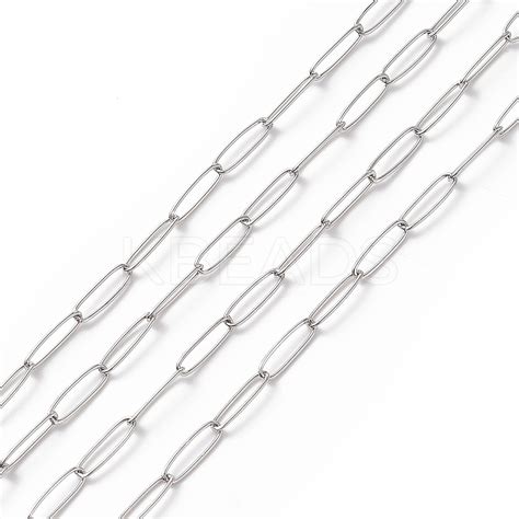 Wholesale 304 Stainless Steel Paperclip Chains KBeads