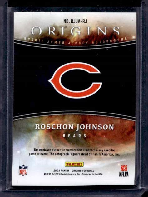 2023 Panini Origins Roschon Johnson RJJA RJ Rookie Patch Autograph