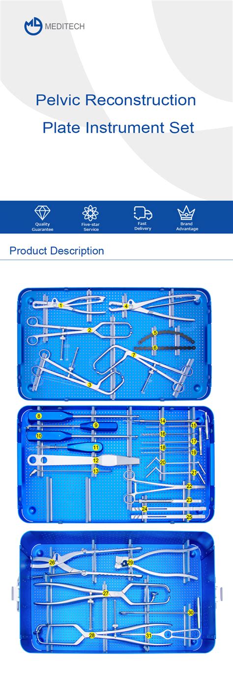 Pelvic Reconstruction Plate Instrument Set Medical Device Manufacturer