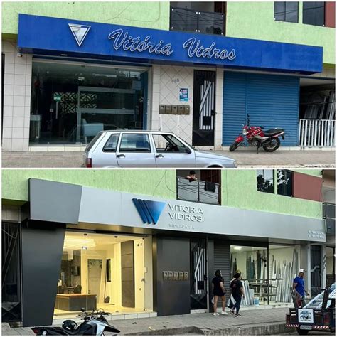 O Antes E Depois Fachada Em ACM Letras Em PVC Expandido Fachada