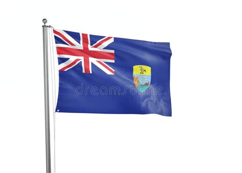 Saint Helena Flag Waving Isolated On White 3D Illustration Stock