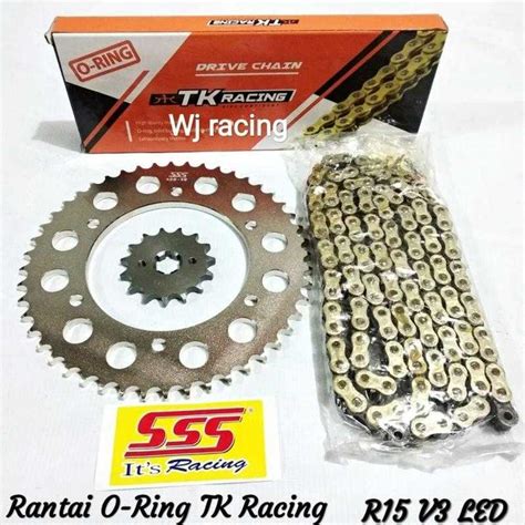 Jual Gear Set SSS R15 V3 Rantai O Ring Gold 428 HPO TK Racing Di Seller