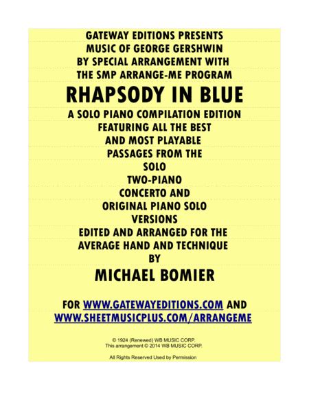 Rhapsody In Blue Arr Michael Bomier By George Gershwin Sheet Music For Piano Solo At Sheet