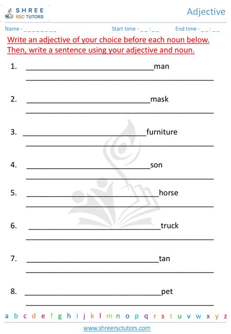 Adjectives Worksheets For Grade 3 English Shree Rsc Tutors