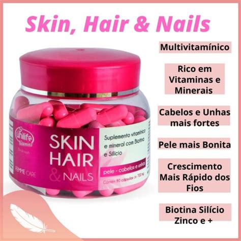 Skin Hair E Nails Unilife C Psulas Vida Green Produtos Naturais