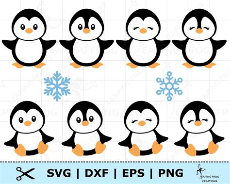 Penguins Svg Cricut Cut Files Layered Files Silhouette Penguin Bundle