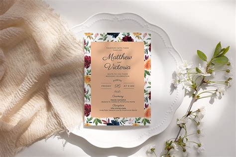 Wedding Invitation Design Template - Bright Fall | Notable Visuals