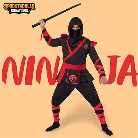 Men Ninja Deluxe Costume for Adult Halloween Dress Up Party | Spooktacular Creations