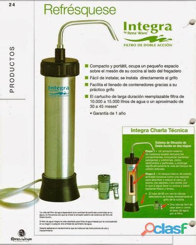 Filtro De Agua Portatil Integra De Rena Ware En Venezuela Clasf Casa