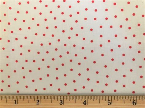 Red And White Polka Dots Cotton Fabric Quilting Fabric Sewing Etsy