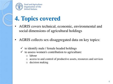 Agricultural Integrated Survey Agris Rationale And Methodology Ppt