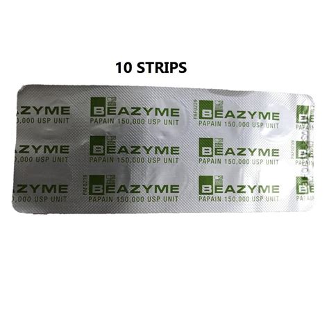 BEAZYME TABLET 50 X 10'S (PROLASE-PAPASE PAPAIN 150,000 USP UNIT ...