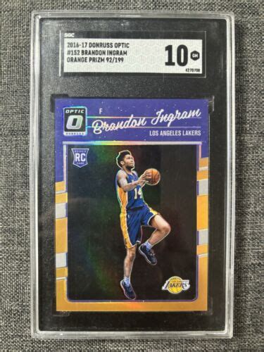 2016 17 Donruss Optic Brandon Ingram Orange Prizm 199 Rookie RC SGC 10