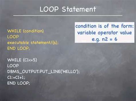 Oracle Pl Sql Tutorial While Loop Youtube