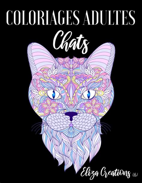 Buy Coloriages Adultes Chats Livre Anti stress Mandala Dessins à