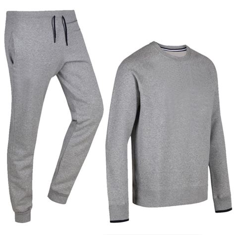 Wholesale Cheap Custom Plain Blank Fleece Grey Tracksuits For Men