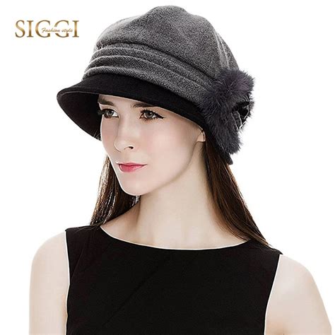 FANCET Women Winter Fedora Bowler Hat Cloche Round Cap 1920s Warm ...