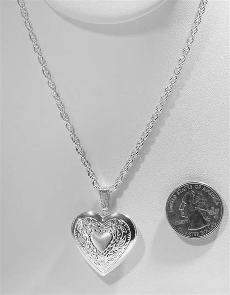 Locket Shiny Silver Heart Shaped Photo Locket on a Custom - Etsy