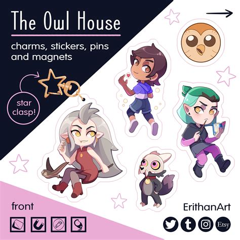 The Owl House Charms Stickers Magnets And Pins Etsy