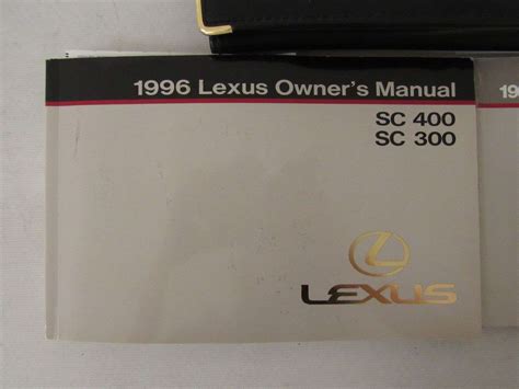 1996 Lexus Sc300 Sc400 Owners Manual Diy Repair Manuals