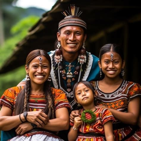 Premium AI Image | Muisca Indigenous Colombian Family in traditional ...