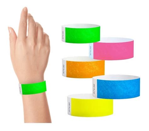 Pulsera Identificacion Papel Seguridad Personalizadas Fiesta Cuotas