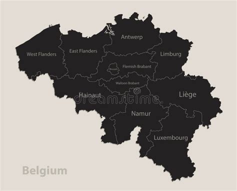 Infographics Of Belgium Map Individual Region Stock Vector