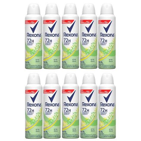 Kit Desodorante Rexona Erva Doce Aerosol Antitranspirante H Ml