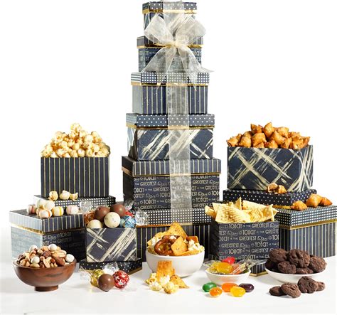 Amazon Broadway Basketeers Gourmet Food Gift Basket Box Tower