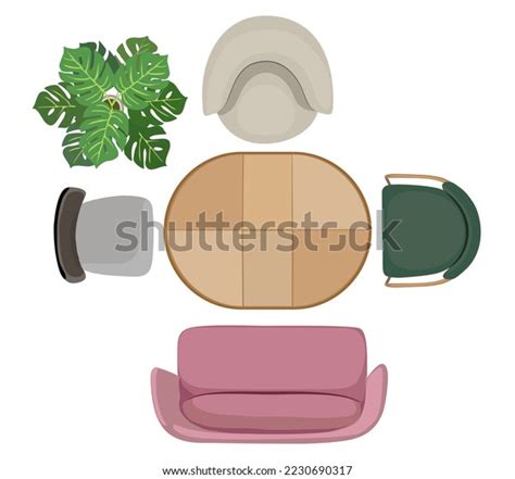 Top View Furniture Icons Interior Design Stock Vector (Royalty Free ...