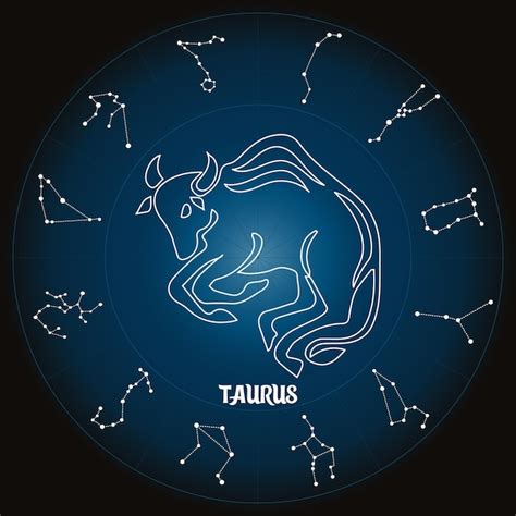 Signo do zodíaco touro no círculo astrológico constelações do