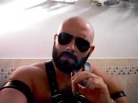 HOT LEATHER DADDY SMOKES ThisVid