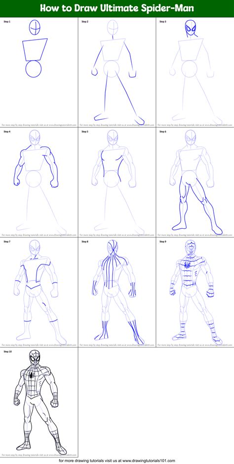 How To Draw Ultimate Spider Man Ultimate Spider Man Step By Step