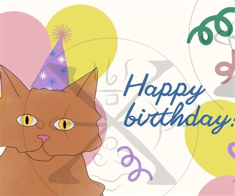 ArtStation - Cat birthday card | Artworks