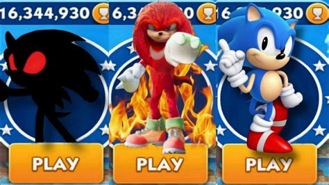 Sonic Dash Slugger Sonic Vs Sir Knuckles Vs Classic Sonic Movie