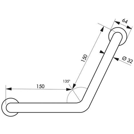 Maniglione Bagno Disabili Barra Di Ausilio Angolare 135 350x350mm