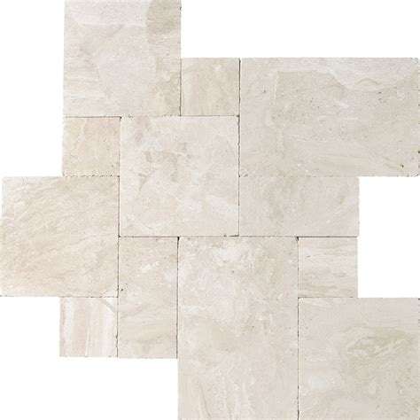 Diana Royal Tumbled Marble Pavers Versailles Pattern Beige Marble