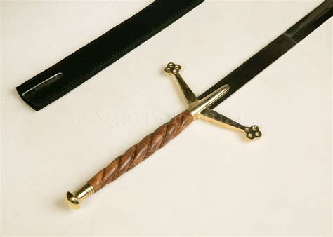 Scottish Claymore Sword Wood Brass Highlander Historically Accurate