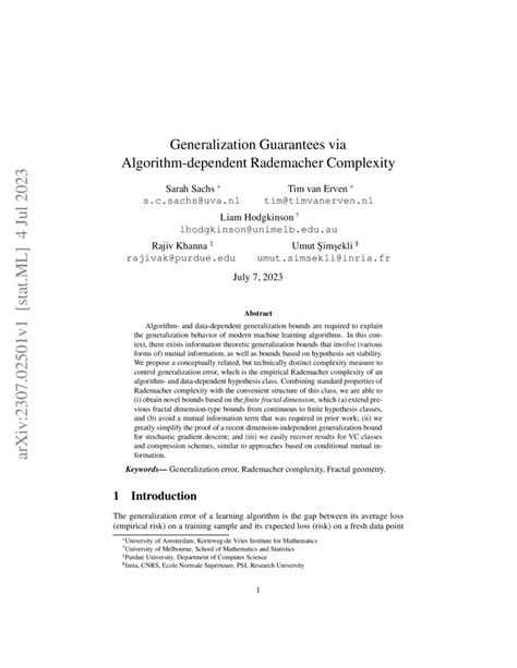 Generalization Guarantees Via Algorithm Dependent Rademacher Complexity