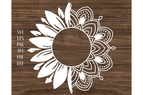 Half Mandala Flower Svg