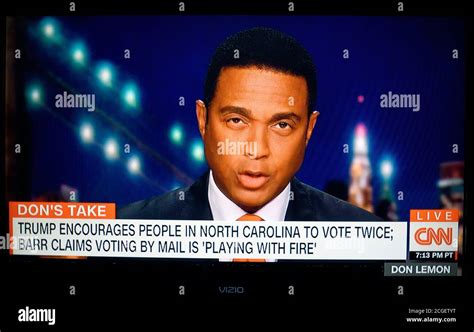 A television screen grab of Don Lemon, host of the CNN evening news ...