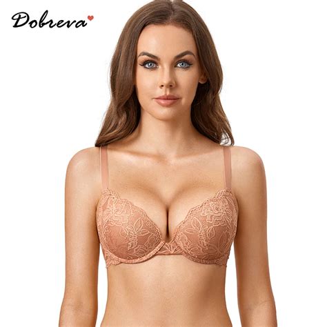 Dobreva Women S Push Up Lace Bra Underwire Plunge Padded Full Coverage Bras Sexy Plus Size