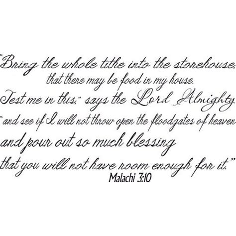 Malachi 3:10, Bible Verse Vinyl Wall Decal by Scripture Wall Art, 11 ...