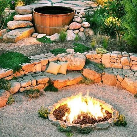 Backyard Campfire A Built In Firepit Is The Hub Of Gatherings In This