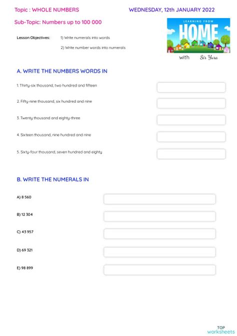 WHOLE NUMBERS 1. Interactive worksheet | TopWorksheets